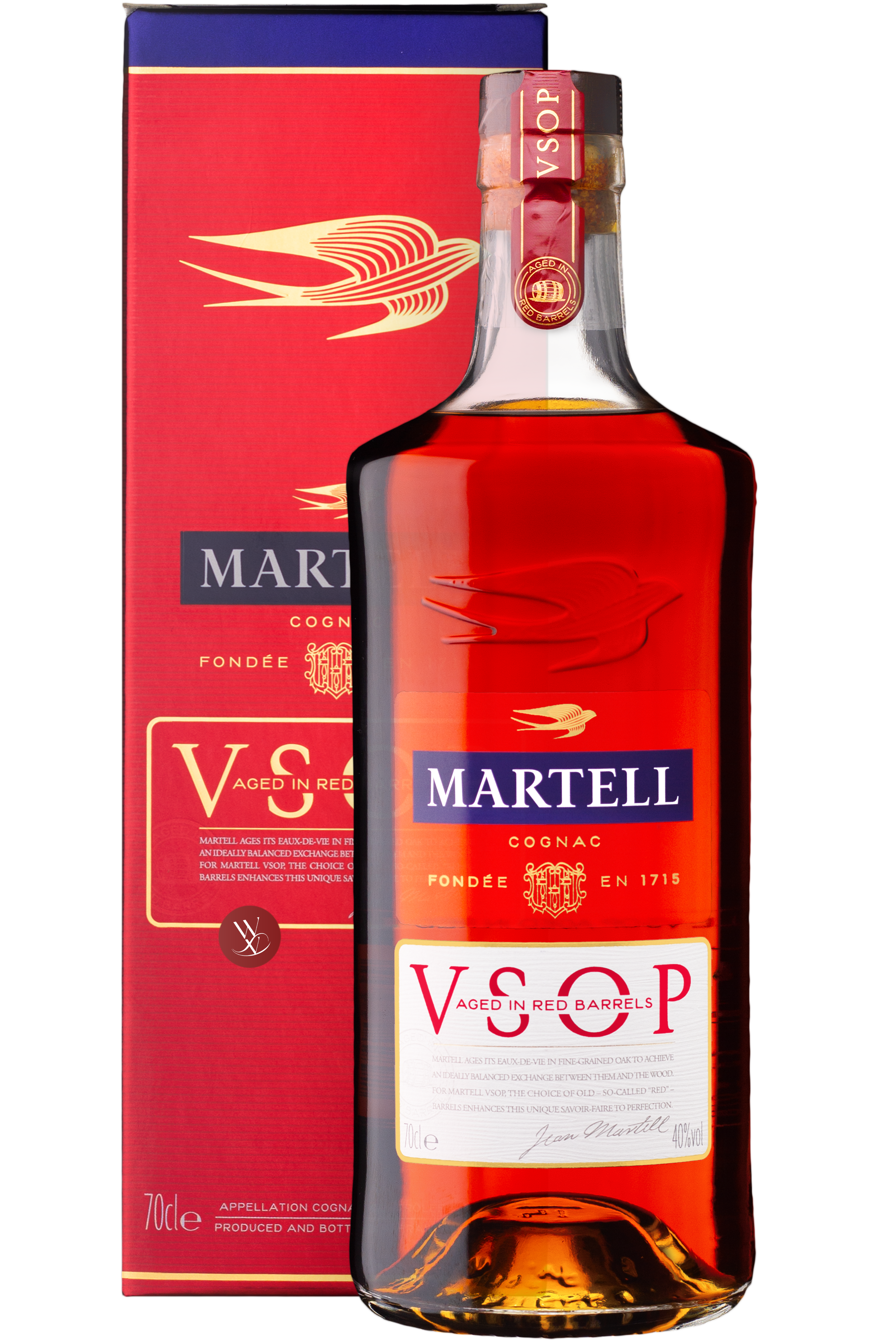 Cognac Martell VSOP invecchiato in botti rosse